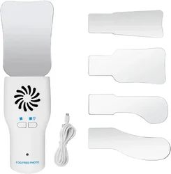 AG-Conjunto de espelhos anti-nevoeiro dental, fotografia intraoral, espelho de aço inoxidável com luz LED, refletores ortodônticos, sem nevoeiro