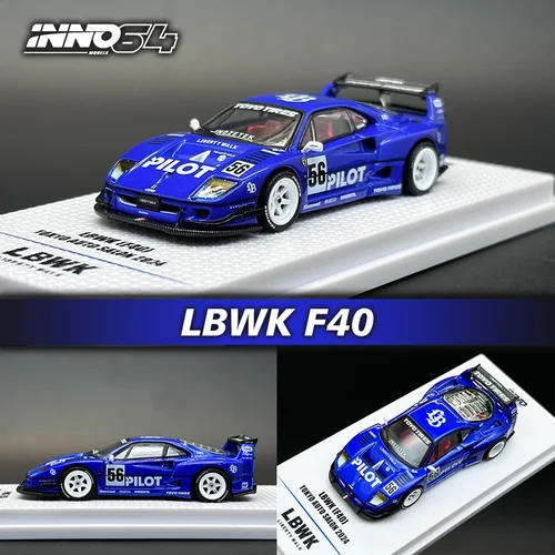 다이캐스트 디오라마 자동차 모델 컬렉션 장난감, INNO 1:64 LBWK F40 도쿄 오토 살롱 2024 