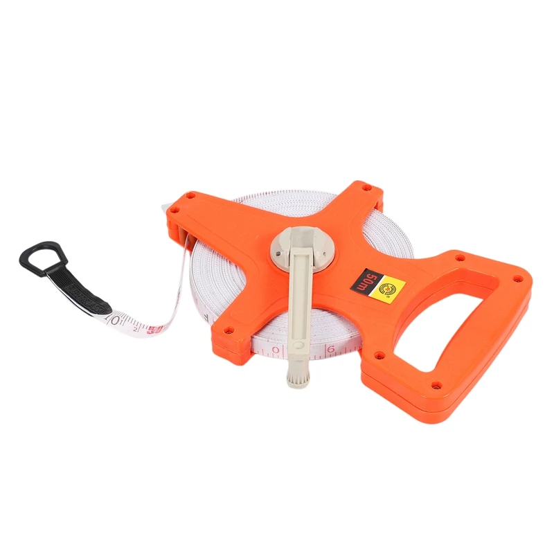 BHBD-1Pc 30M/100Ft Meter Open Reel Fiberglass Tape Measure Inch Metric Scale Impact Resistant Plastic Measure Tools