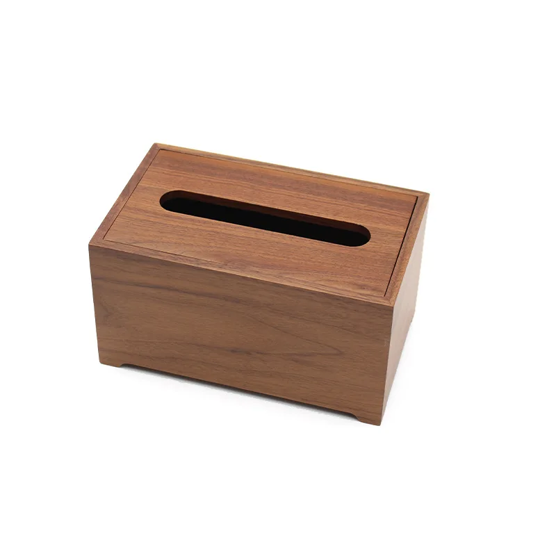 Walnut Tissue Box with Removable Lid Luxury Wooden Paper Holder Napkins Case