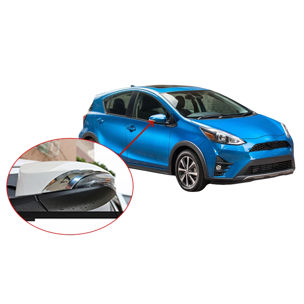 

Silver Rearview Mirror Trim Cover For Toyota Corolla Vios Axio Prius c 2010 - 2015 Car Accessories Exterior Components Decorate