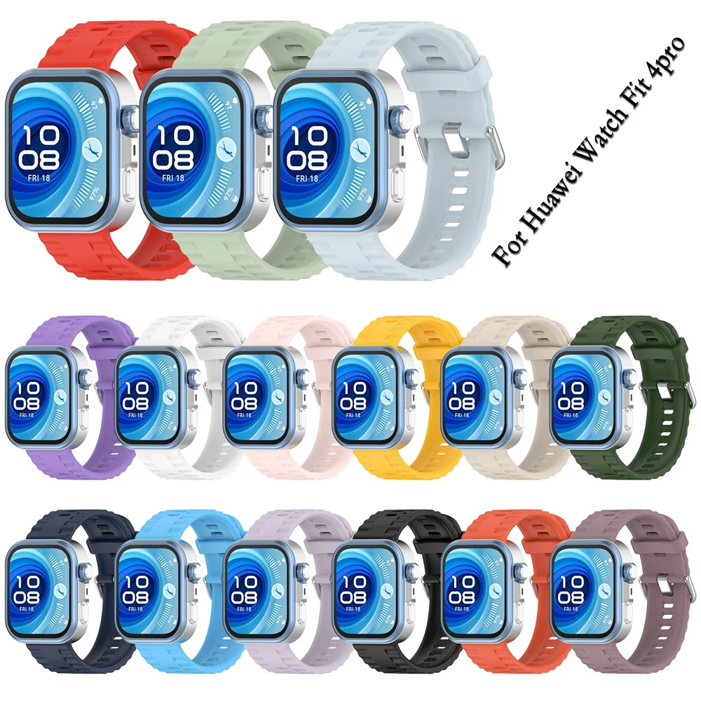 For Huawei Watch Fit 4pro Silicone Watchband Strap With Silver Color Buckle Wristband For Huawei Watch Fit 4pro