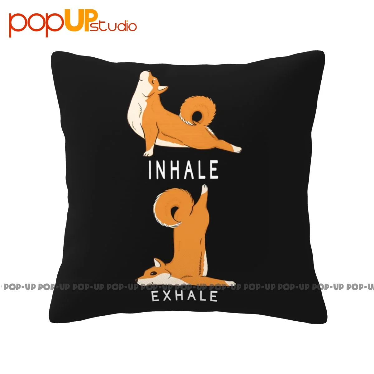 Custom Inhale Exhale Shiba Inu Yoga Pillowcase Throw Pillow Cover Washable Thickened Top Quality