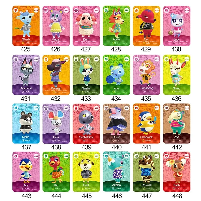 

48pcs High Quality Mini Animals Croxxing NFC Game Cards Playing Cards Ntag215 NS Switch WiiU 31x21mm Series 5