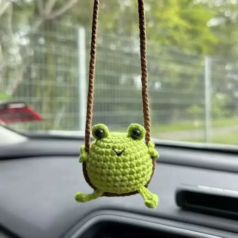 

Hot Selling Hand-Crocheted Cute Animal Doll Charms - Adorable Car Rearview Mirror Hanging Ornaments for Car Interior Decoration