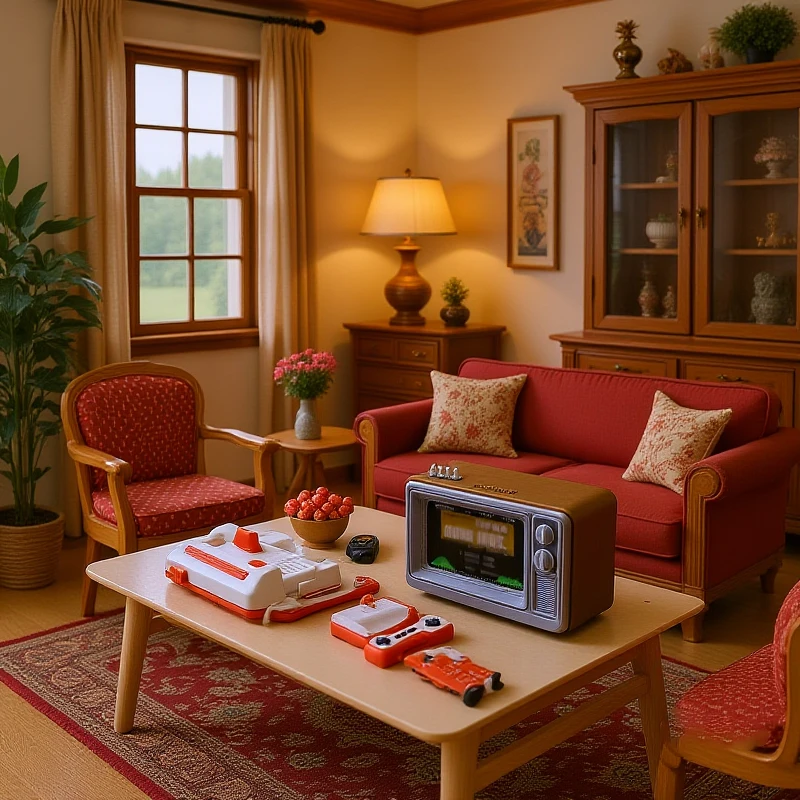 Modello di console di gioco TV nostalgica in miniatura in scala 1/12 per 12 accessori per casa delle bambole da collezione per decorazioni per scene di soggiorno