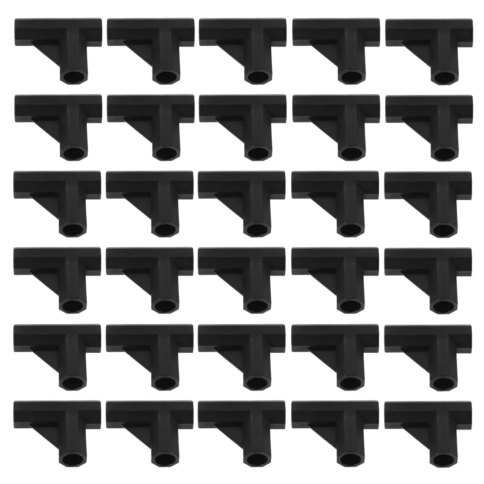 50Pcs Outdoor Storage Rack Three Way Connector Black Nylon for Pipe Diameter Versatile Installation Tools Valve Stem Installer
