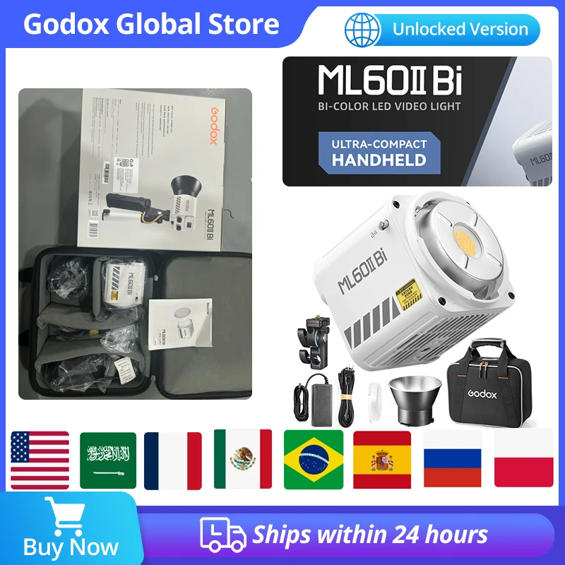 godox-2800k-6500k-led-video-light-ml60ii-bi-silent-mode-portable-brightness-adjustment-support-li-ion-outdoor-led-upgraded-lamp