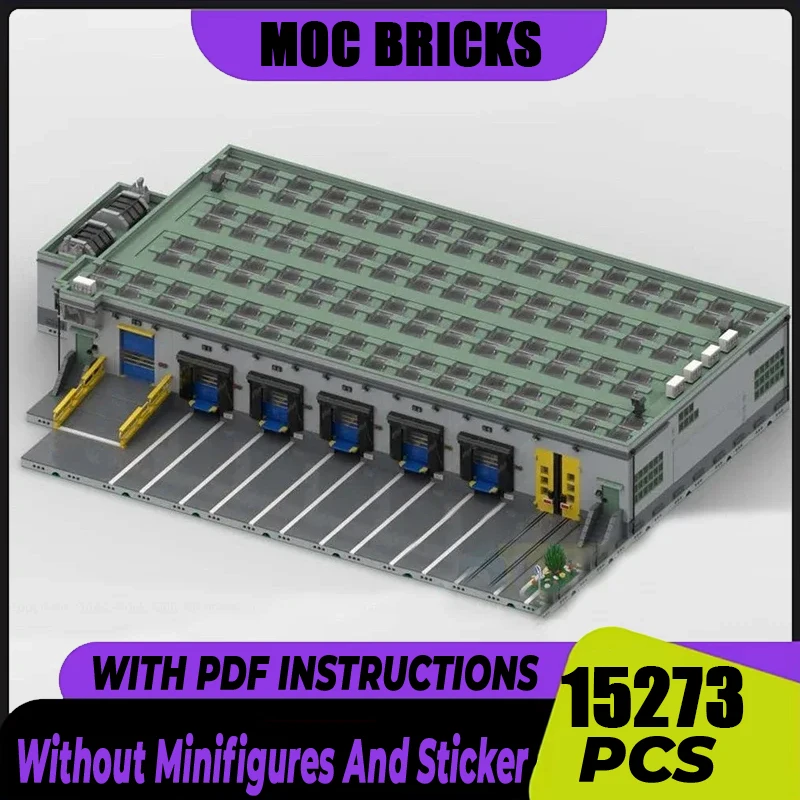 Moc Building Bricks Modular Logistic Center - Complete Bundle Model Technology Blocks Christmas Toy DIY Assembly Construction