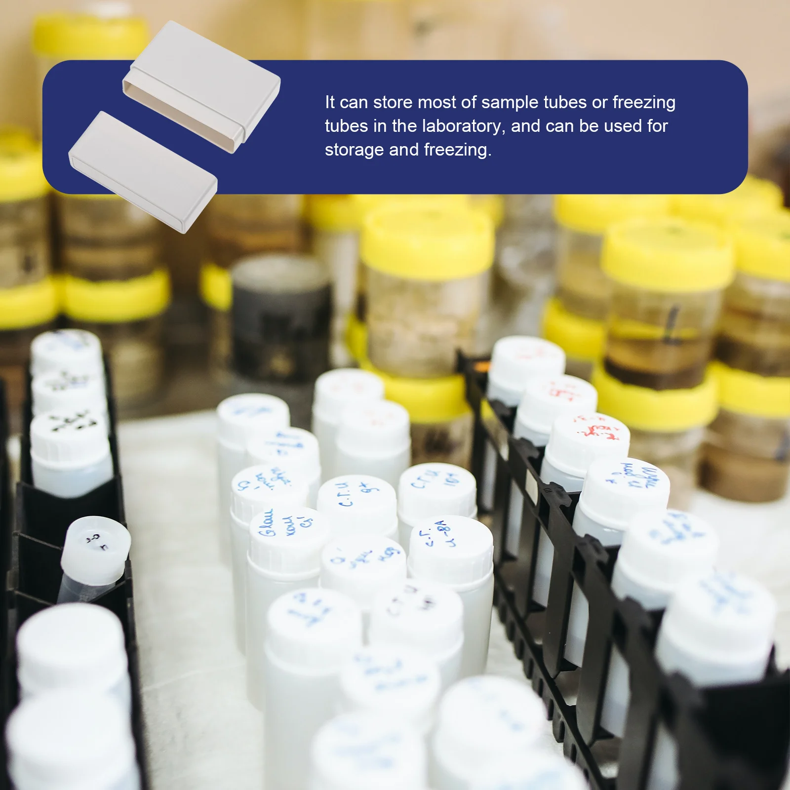 

1Pcs Cryovial Tube Holder 5-Lattice Plastic Freezing Tube Storage Container Laboratory Sample Organizer Plastic Cryovial Box