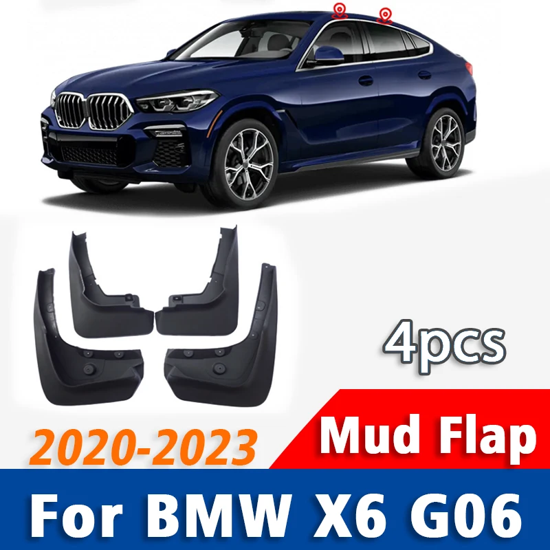 

Mudguard For BMW X6 GO6 2020-2023 Front Rear 4pcs Mudflaps Mudguards Car Accessories Auto Styline Splash Guard Fender Mud Flap