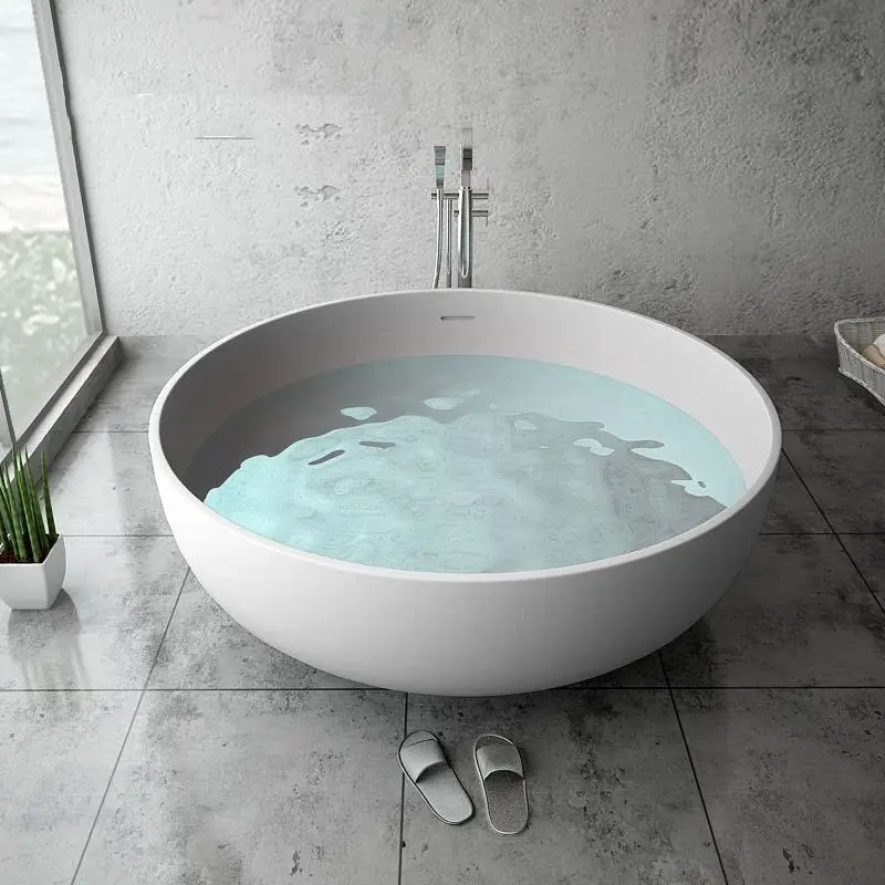 Large round artificial stone bathtub, double setting, special for hotel and bed and breakfast, other ordinary bathtubs