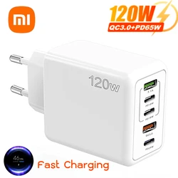 Xiaomi 120W 5 Ports USB C PD Charger Fast Charging PD Quick Charge 3.0 USB C Phone Charger Adapter For iPhone 13 Xiaomi Samsung