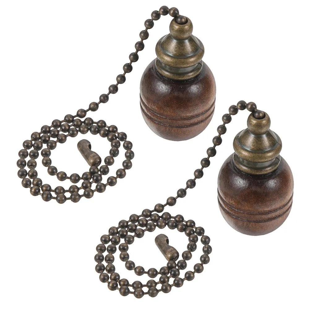 2 Piezas de Cadena de Extensión para Ventilador de Techo, Colgante Decorativo de Madera, Cordón de Estilo Vintage para Lámparas de Techo y Ventiladores