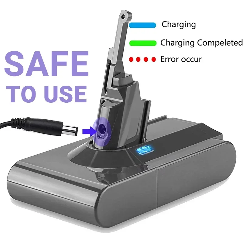 【 Powerful battery life, specially designed for Dyson V8 】 21.6V 9800mAh makes cleaning worry free and long-lasting!