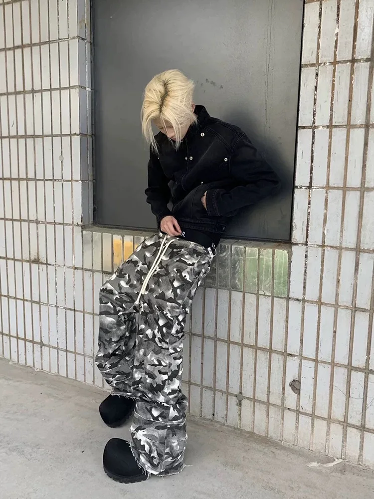 Camouflage Women Sweatpants Vintage Y2k Harajuku 90s Aesthetic Baggy Pants Unisex Oversize Wide-leg Hip Hop Camo Pants