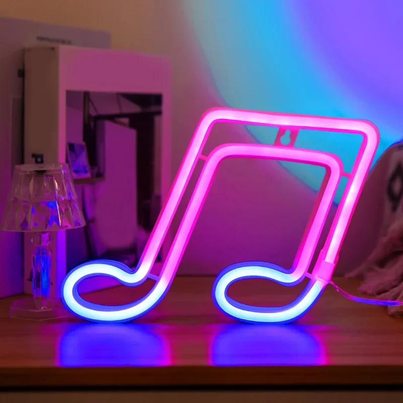 Imagem -06 - Led Neon Light Amor Vinho Vidro Borboleta Flamingo Luzes de Forma de Nota Internet Celebridade Feriado Lâmpada Decorativa Novidade