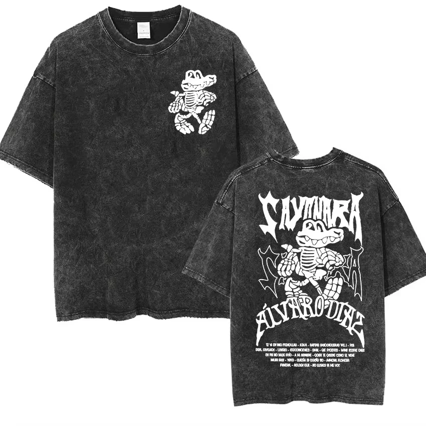 

Винтажная футболка с эффектом потертости Alvaro Diaz Sayonara Funny T-Shirts 2025 Tour Album, с коротким рукавом, для мужчин и женщин, в стиле хип-хоп, с круглым вырезом, одежда, футболка