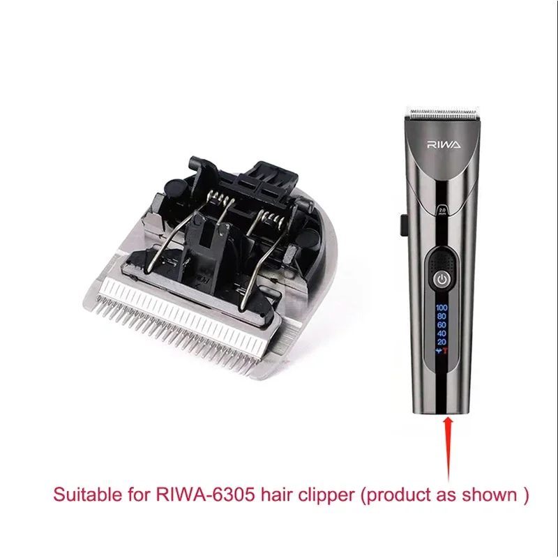 Blade Replacements for Hair Clipper RIWA RE-6305 Only, Professional Barber Trimmer Steel Cutter Head Power Cable Accessories