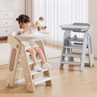 Multi-Functional Baby High Chair Convertible To Toddler Dining Table Seat Adjustable Height Folding Learning Chair with Footrest