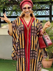 African Dresses For Women 2022 Muslim New V-neck Maxi Femme Robe Nigerian Traditional Clothes Summer Fashion Abayas Dubai Boubou