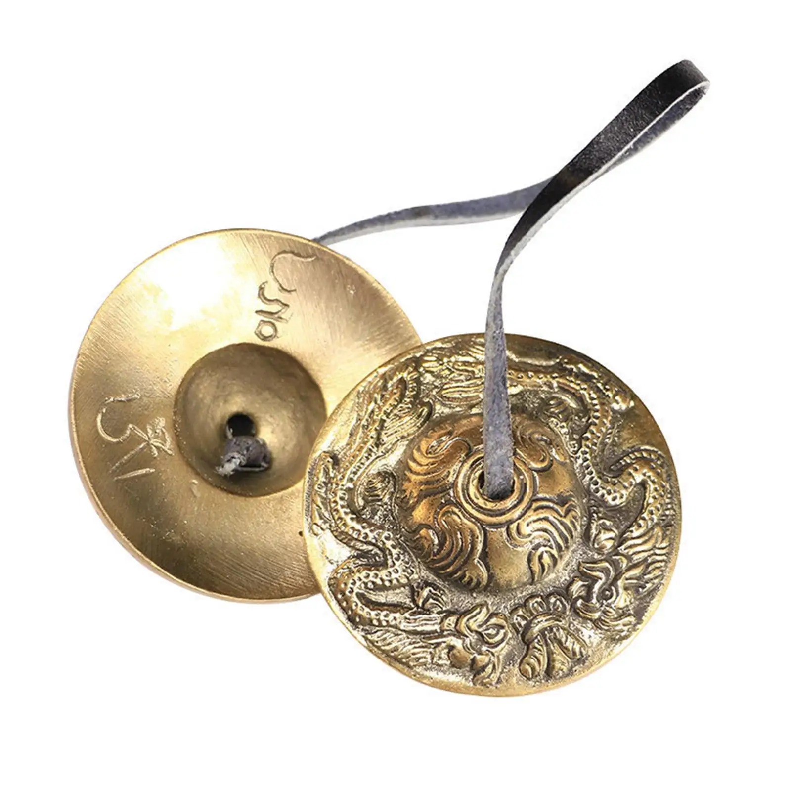 Meditation Bell Copper Tingsha Finger Symbols Instrument Buddhist Chimes Musical Instrument for Mindfulness and Yoga