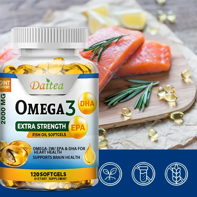 Fish Oil Omega 3 Softgels with EPA & DHA, 60/120 Softgels, Non-GMO, Gluten-Free