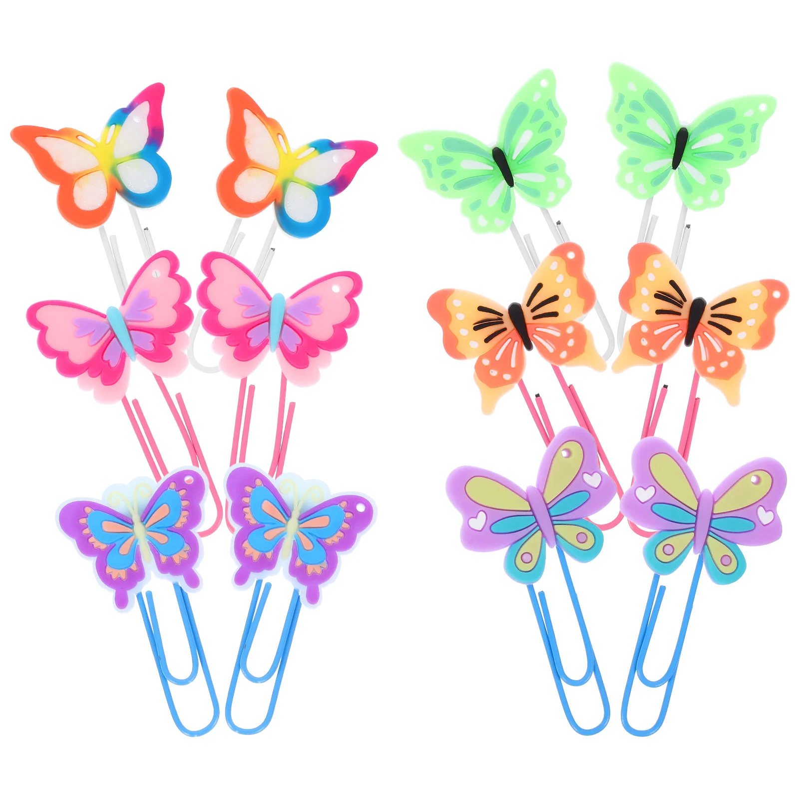 12pcs Office File Clips Adorable Paper Clips Portable Paper Clips Butterfly Paperclips File Fixing Paperclips