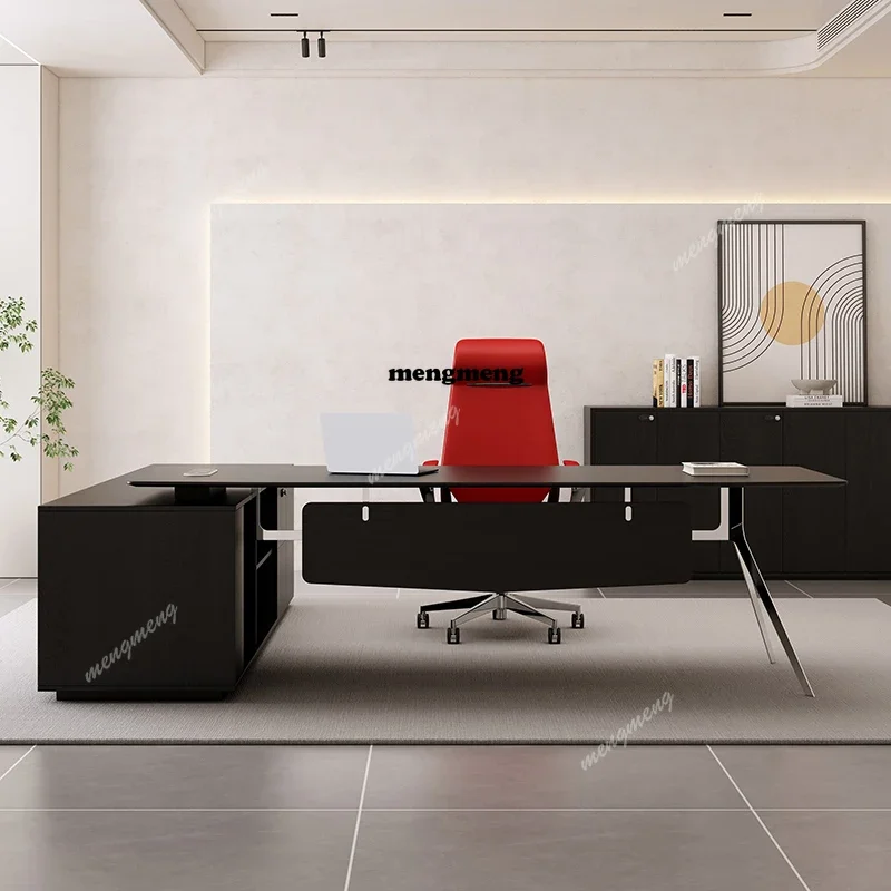 Hot sales modern office large desk, leader, office desk and chair combination luxury Nordic office desk boss table, president ta