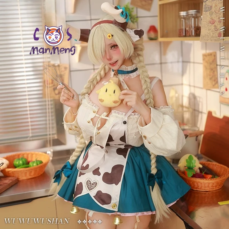

Owari cow Anime Azur Lane Cosplay Costume Game Cosplay Girl's new sweet cow set Halloween carnival daily Owari dress