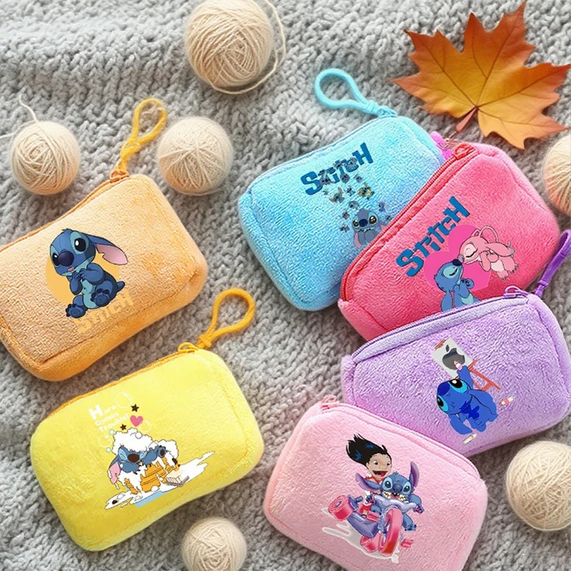

Disney Plush Mini Wallet Convenient Quick Children's Storage Bag Cartoon Anime Pattern Coin Key Bag Children's Birthday Gift