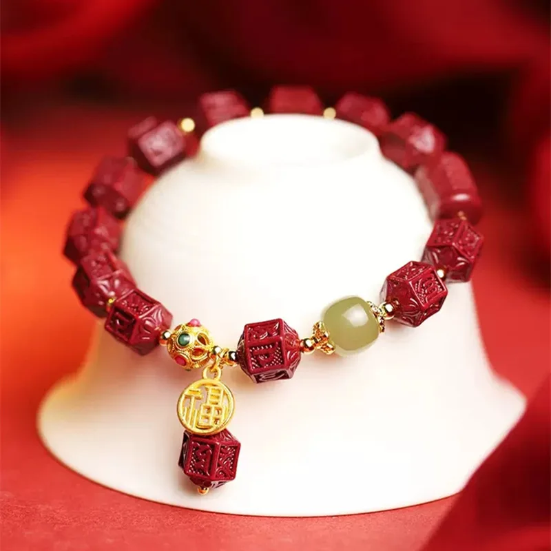 

Браслет унисекс с мантрой из шести слов в этническом стиле фиолетового золота и песка в национальном тренде