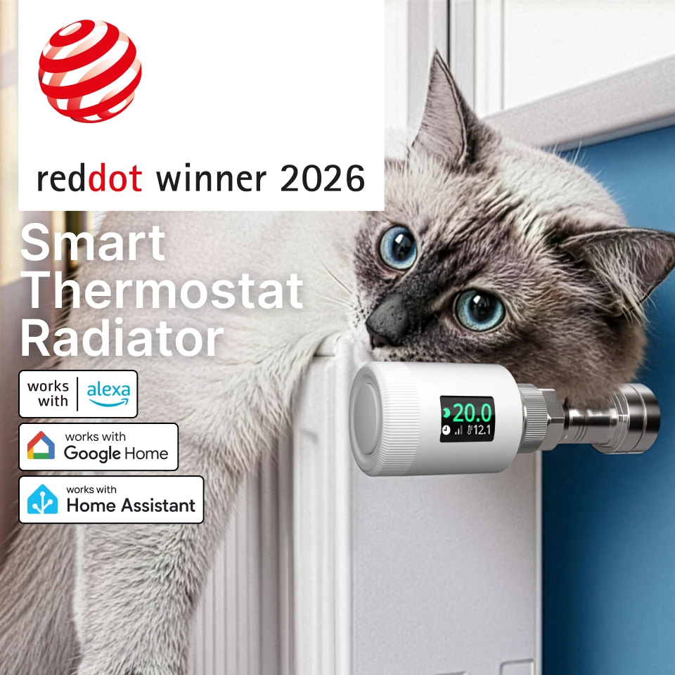 Valvola termostatica per radiatore Tuya Smart WiFi, attuatore programmabile, controllo remoto della temperatura, mini valvola per riscaldamento, altoparlante con funzione vocale, compatibile con Alexa