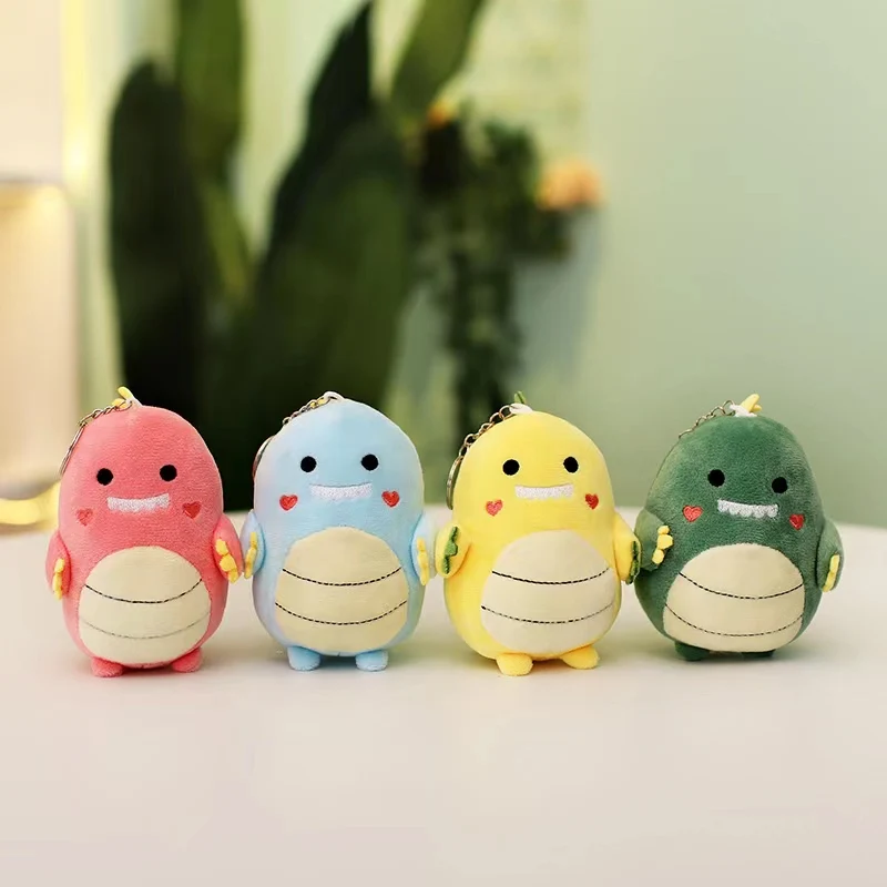 12cm Cute Dinosaur Plush Doll Toys Pendant  Bag Accessories Keychain Pendant Bag Car Pendant Children\'s Gifts