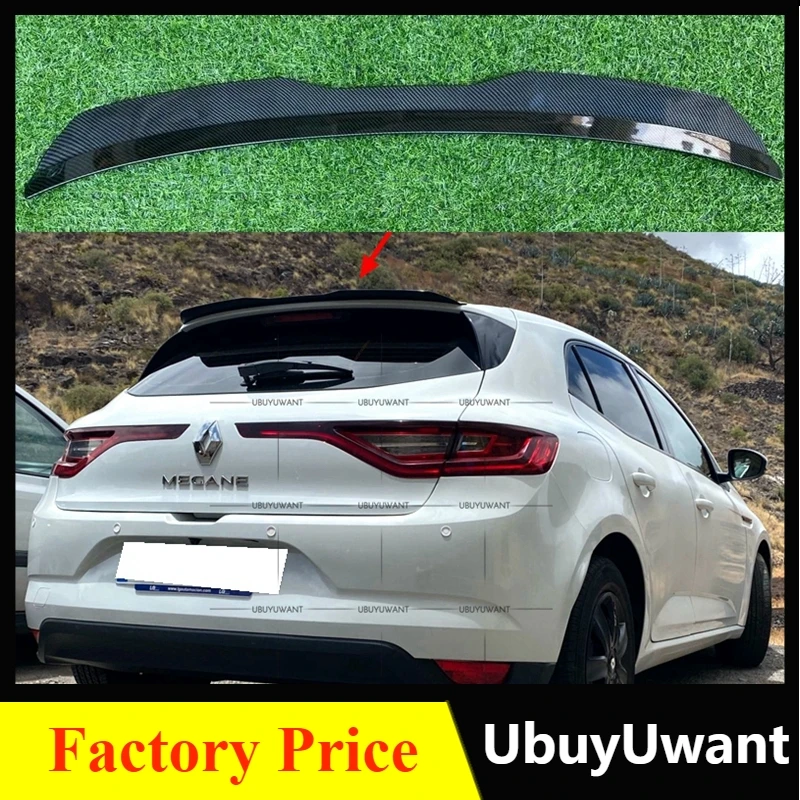 UBUYUWANT Spoiler bibir atap belakang, untuk Renault Megane 4 IV GT Sport Tourer 2016-2022 Hatchback Spoiler ABS mobil Universal Tail Wing