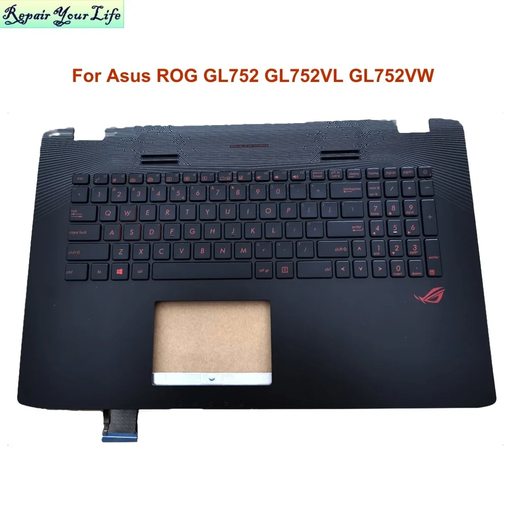 US UI podświetlana klawiatura podpórka pod nadgarstki dla ASUS ROG GL752 GL752V GL752VL GL752VW GL752VWM PC klawiatury C obudowa TopCase 13NB0941AP0301