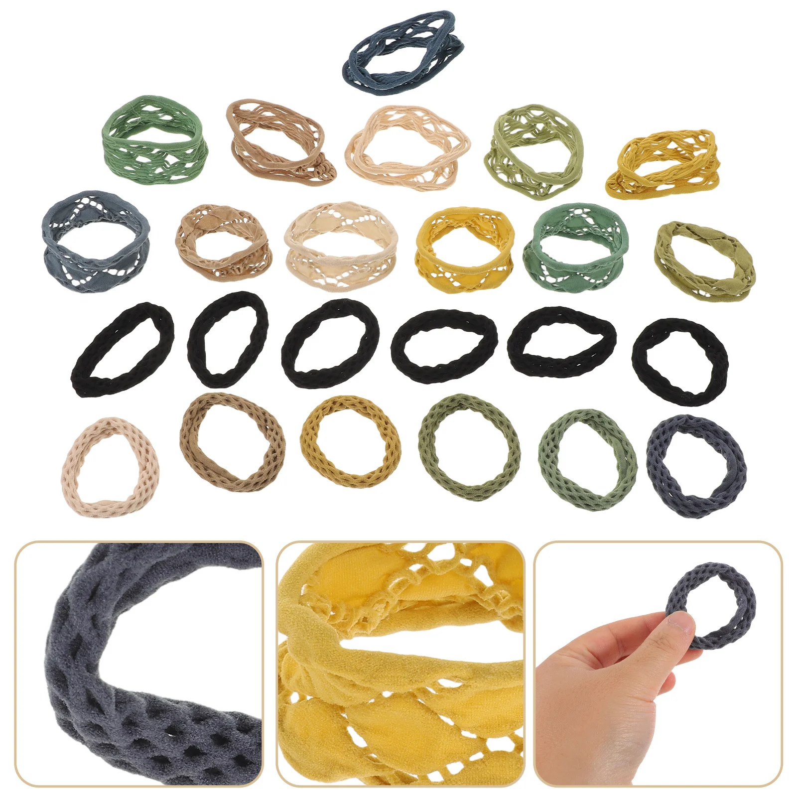 

4 set Ties No Damage Seamless Scrunchies For Thick Hair Elastic No Pull Ponytail Holders Women Daily Travel Sport Use Soft Cloth