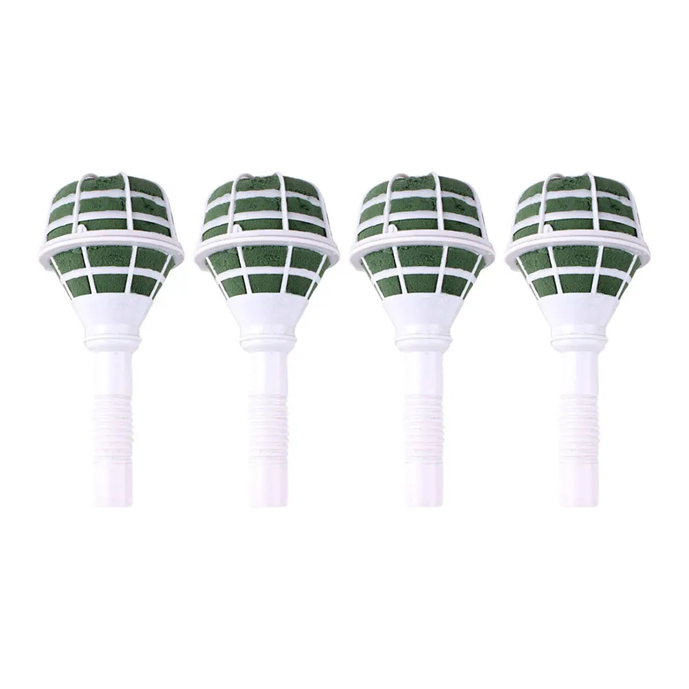 

4pcs Flower Holder For Bouquet Handheld Base Floral Foam Support Wedding Diy Arrangement Supplies Green Mud White Cover