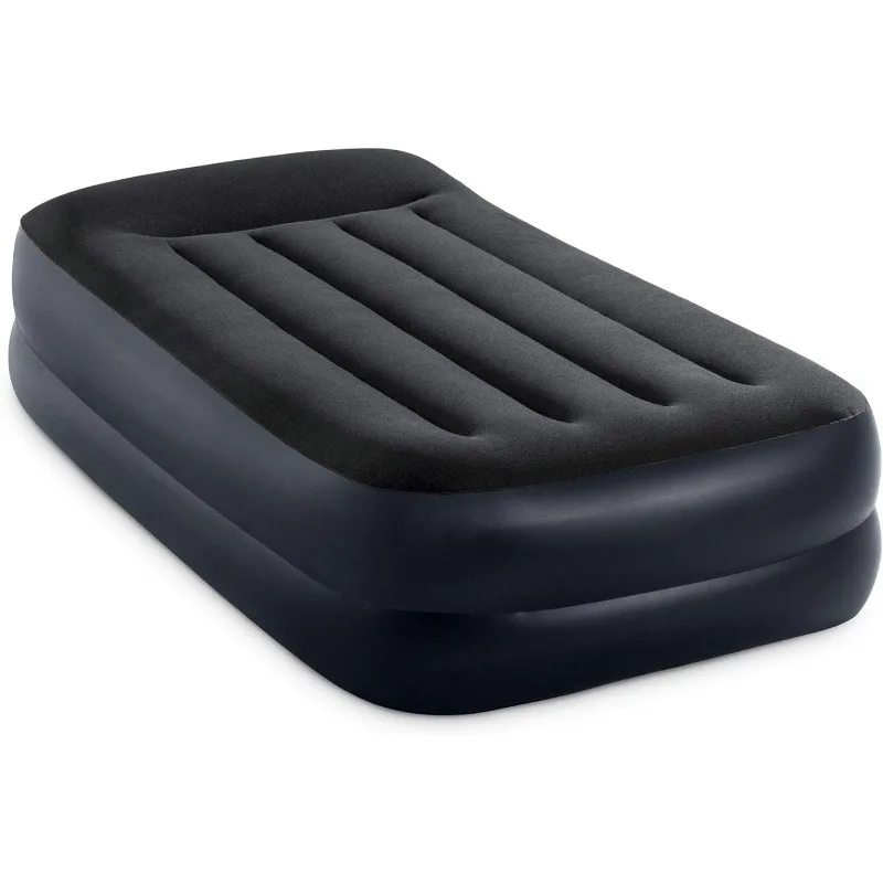 

Intex 64121ED Dura Beam Plus Pillow Rest Raised Velvet Blow Up Airbed Mattress with Built in Electronic Pump and Portable Storag