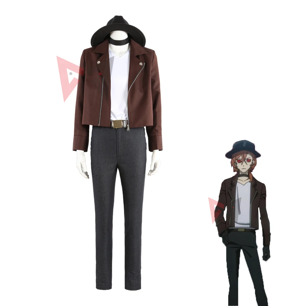 

New Stray Dogs Nakahara Chuuya Vampire Cosplay Costume Shirt Coat Pants Hat For Game Party Custom Made