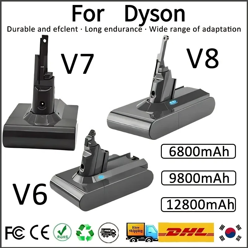 

100% New Vacuum Cleaner rechargeable Battery for Dyson V6 V7 V8 Series SV07 DC62 DC58 DC31 Absolute Fluffy Animal Pro Bateria