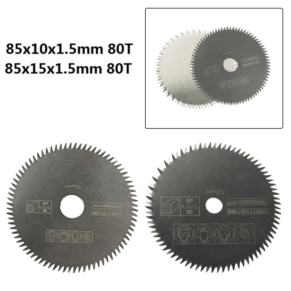 Cutting Disc Saw Blade Silver #80T 10mm/15mm 1pcs 85mm Accessories Circular Cutting Tool Durable For Wood Metal