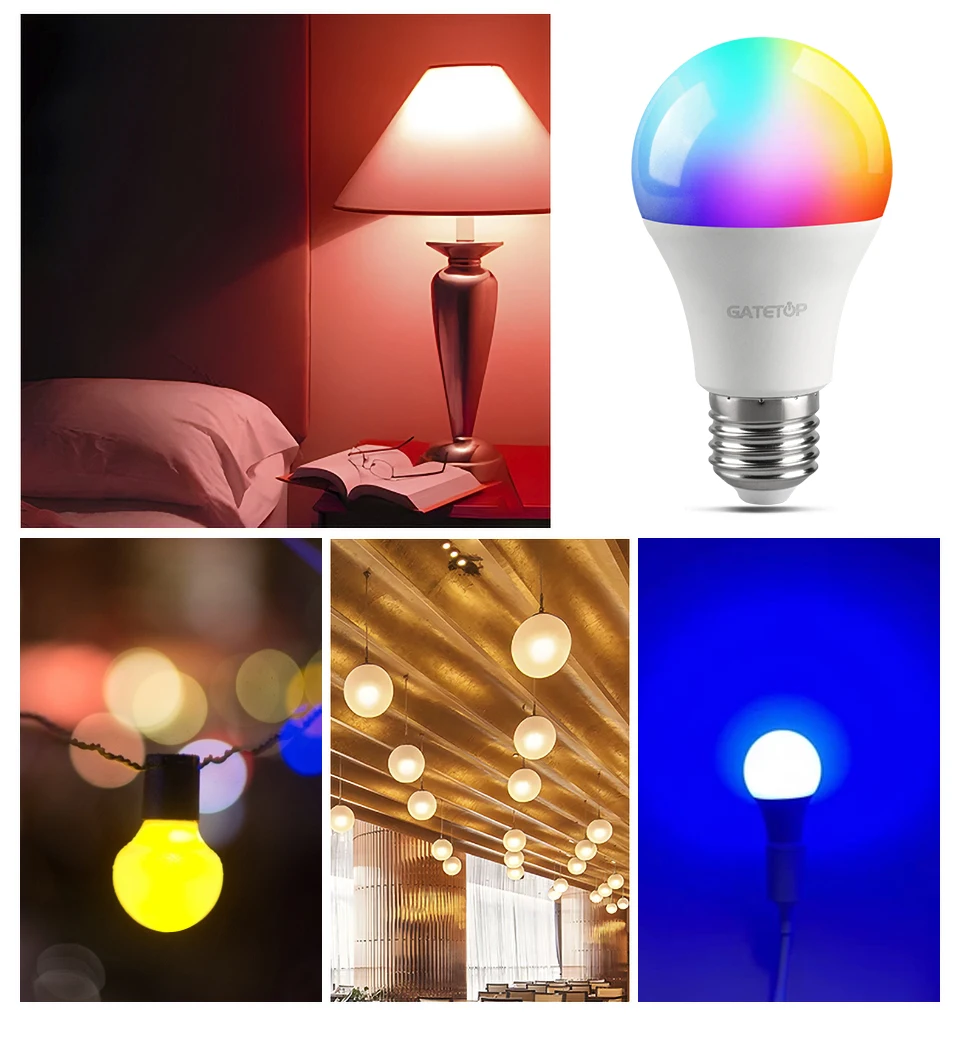 5PCS LED infrarouge télécommande RVB lumière blanche smart convaincu inda E14 B22 GU10 AC100-240V adapté à la maison fête éclairage de fête