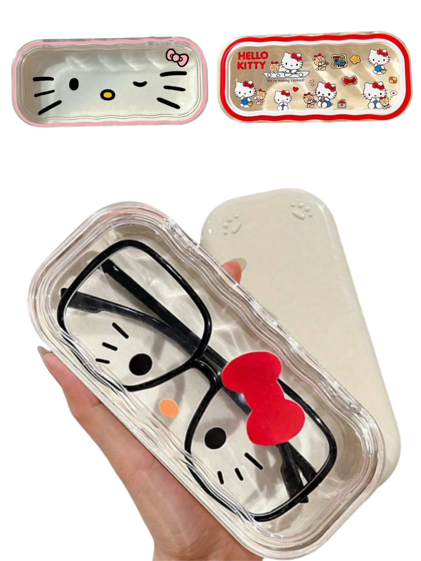 1pc Hello Kittys Style Eyeglass Case - Cute And , Fashionable Eyeglass Protection Storage Box, Perfect For Birthdays