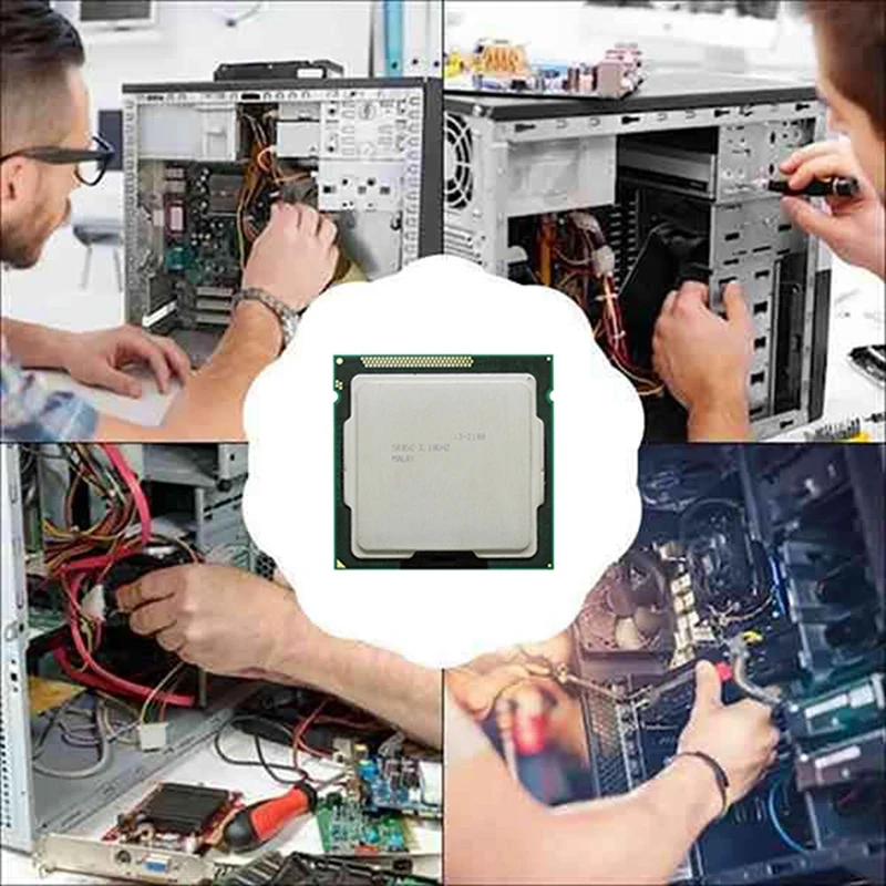 For Core I3 2100 CPU LGA1155 Processor+Thermal Pad 3MB Dual Core Desktop CPU For B75 USB Mining Motherboard