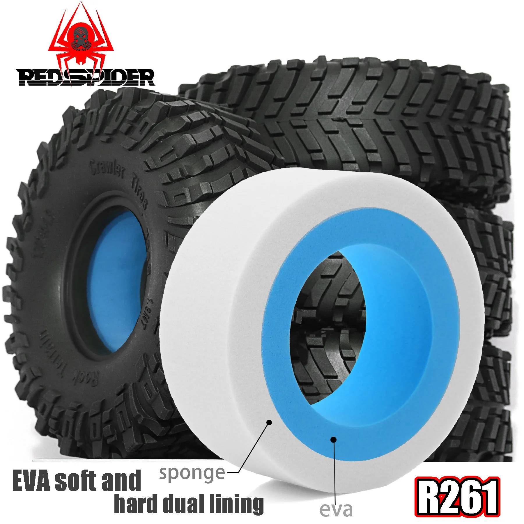 4PCS 1.9'' Crawler Tires Dual Stage Tire Foam EVA Insert Sponge For 1/10 RC Crawler Car  TRX4 TRX6 Axial SCX10 90046