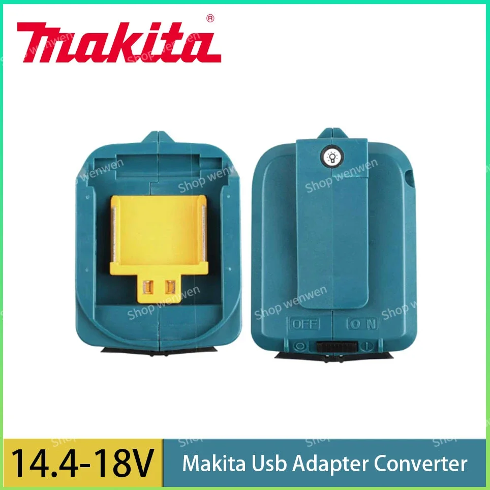 Replacement ADP05 Power Source Dual USB Charger Adapter for Makita 14.4V/18V LXT Lithium-Ion Battery  Converter with LED Light