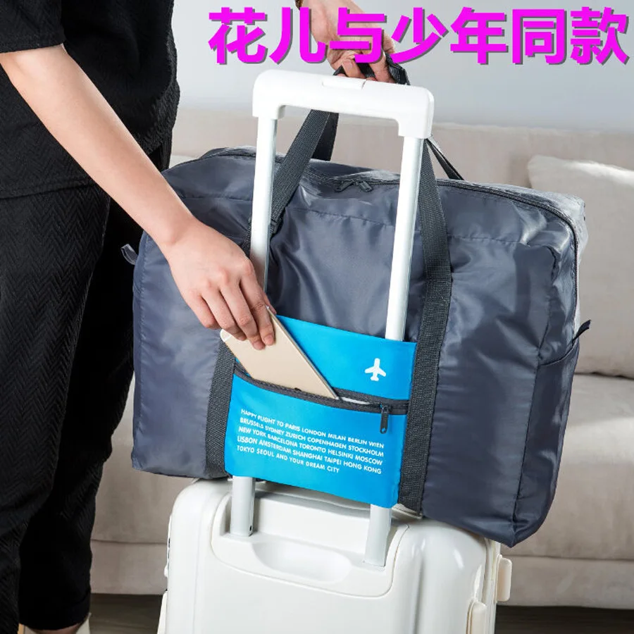 Koreanische wasserdichte Nylon faltbare Reisegepäck tasche große Kapazität Flugzeug Trolley Tasche Reisetaschen 46x34,5x20cm