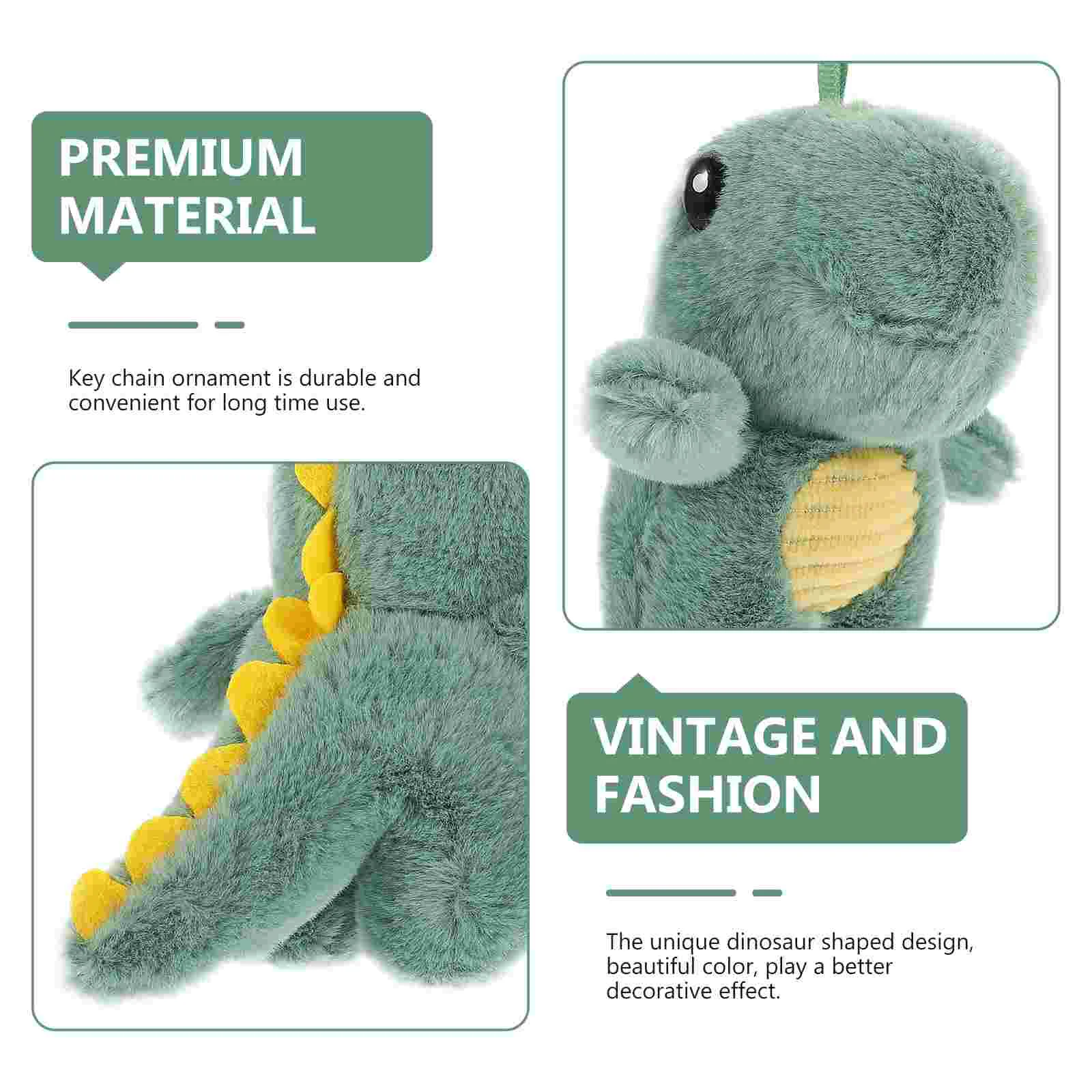 Key Rings Dinosaur Plush Keychain Backpack Pendant Toy Keychains Unique Light Green Cute