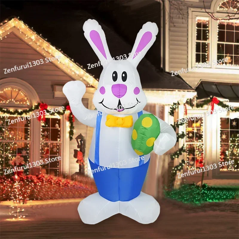 Christmas decoration cartoon inflatable model 1.9 meters Easter inflatable rabbit Led light festival venue layout